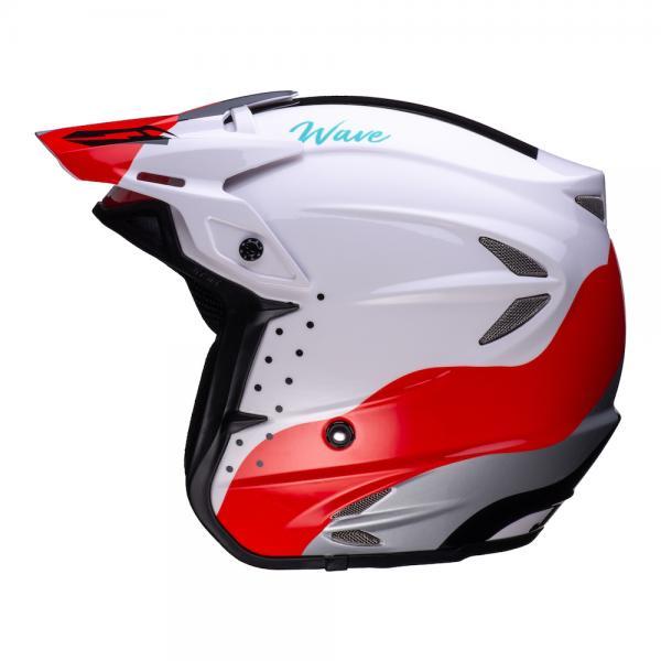 Bild von Trial Helm HT2 Wave rot/weiss/grau Gr. L 59-60